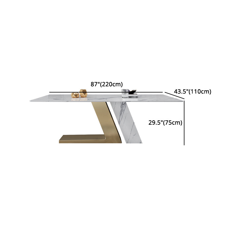 Nordic Sintered Stone Top Dining Set Rectangle 1/3/4/5/6/7 Pieces Dining Table with Chairs