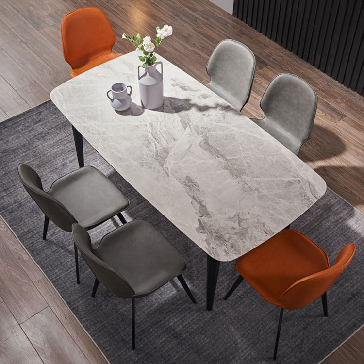Modern Rectangle Dinette Set 1/2/4/5/7 Pieces Dining Table Set with Grey Sintered Stone