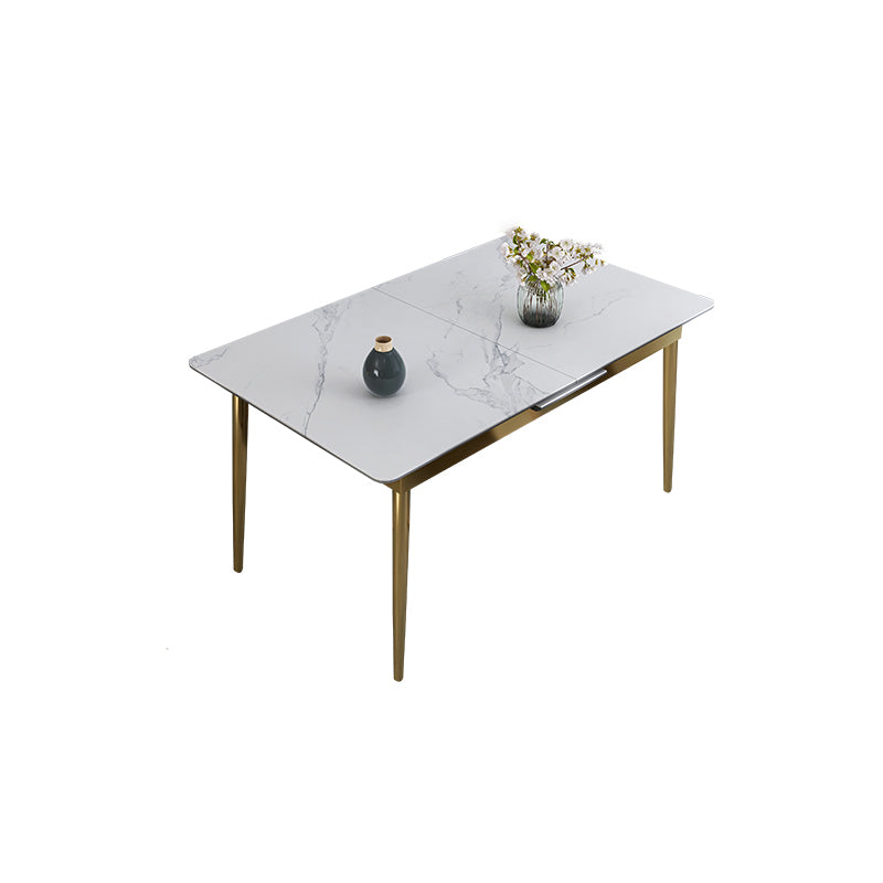 Glam Scalable Dinette Set 1/4/7 Pieces Rectangle Dining Table Set with Sintered Stone Top