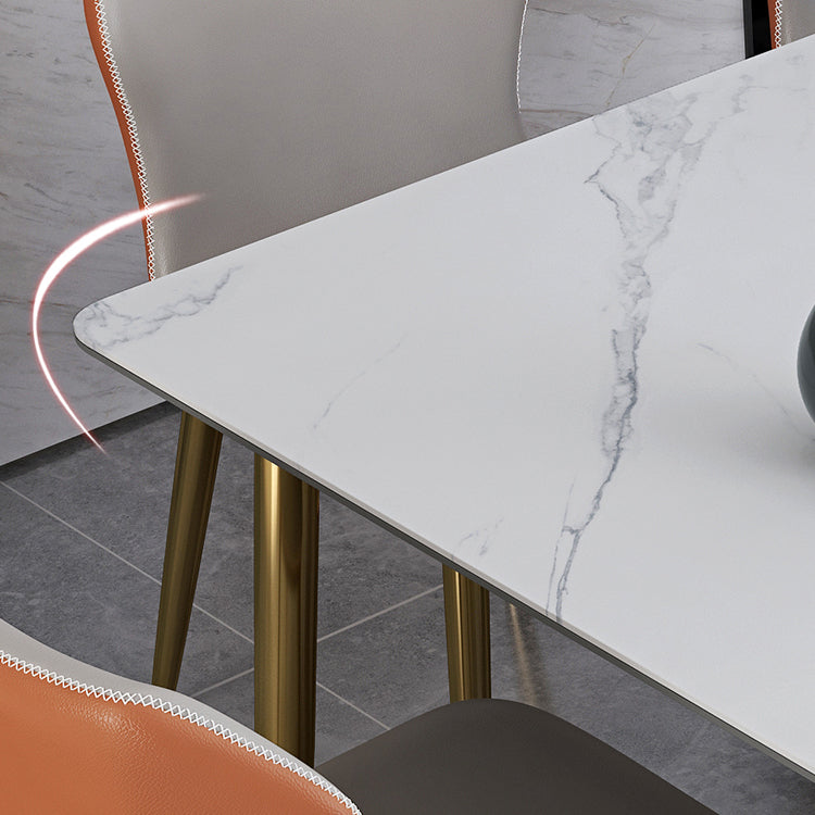 Glam Scalable Dinette Set 1/4/7 Pieces Rectangle Dining Table Set with Sintered Stone Top