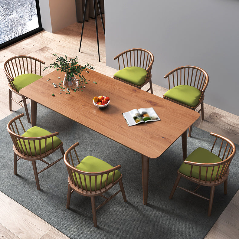 Modern Ash Wood Table for Restaurant Rectangle Dining Table with 4 Legs