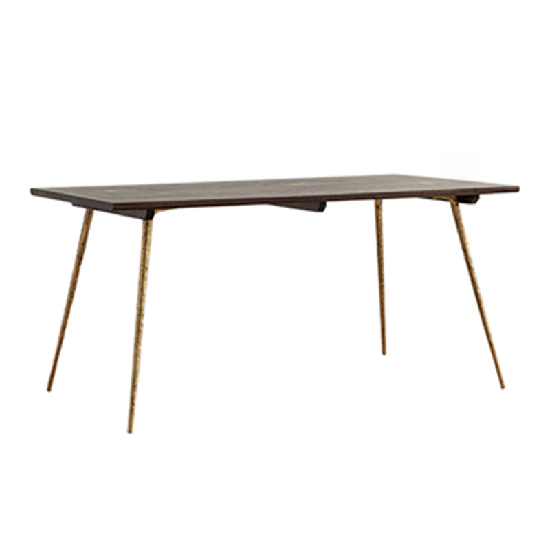 Rectangle Wood Color Dining Table Oak Solid Wood Table Luxury with 4 Legs