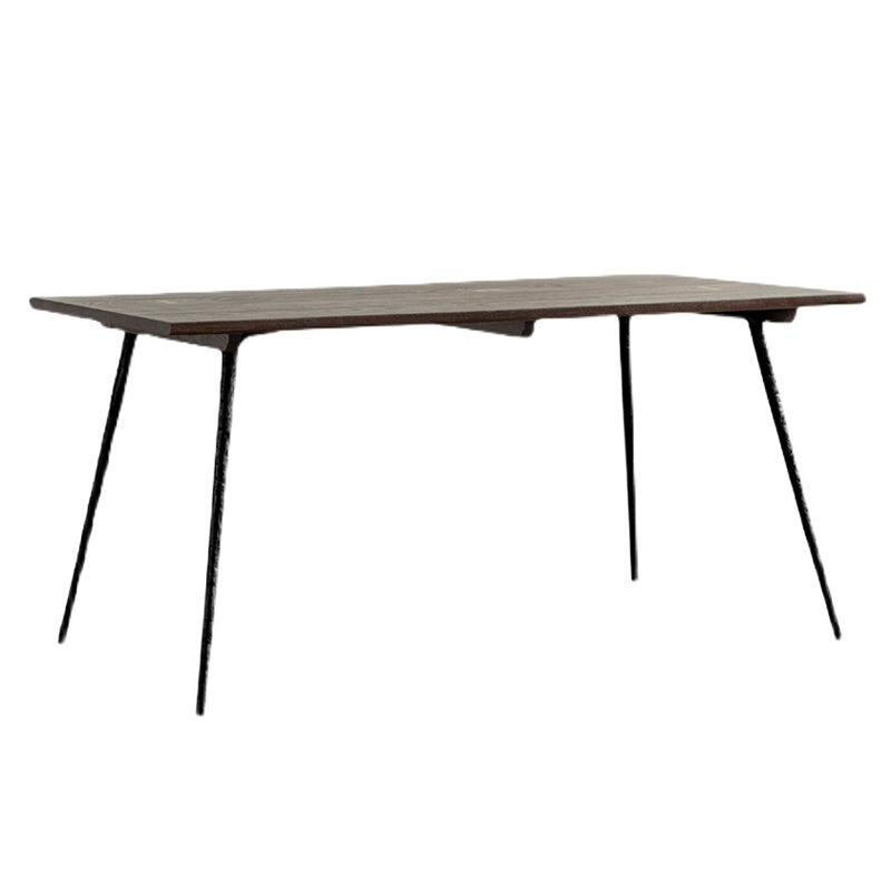 Rectangle Wood Color Dining Table Oak Solid Wood Table Luxury with 4 Legs