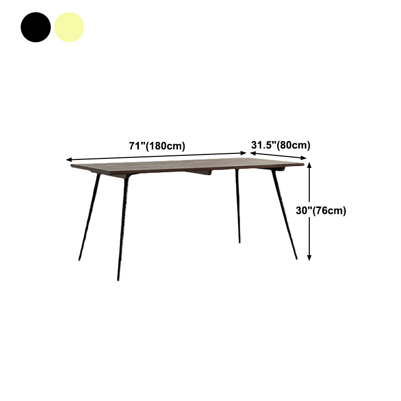 Rectangle Wood Color Dining Table Oak Solid Wood Table Luxury with 4 Legs