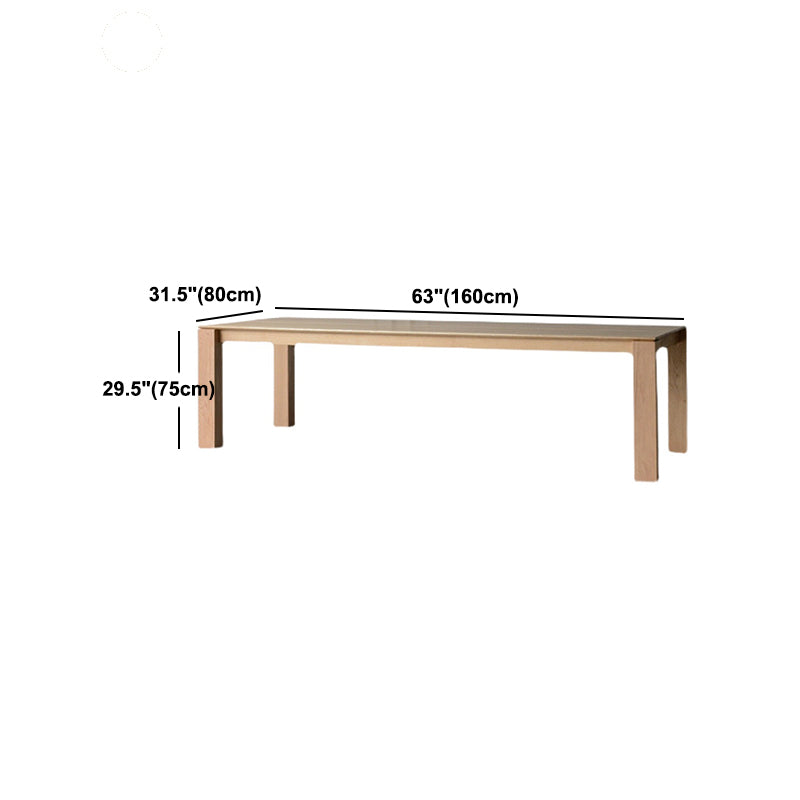 Rectangle Retro Modern Dining Table Fixed Table with Ashwood Solid Wood
