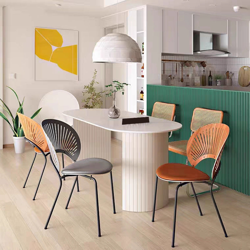 Irregular Shape Dining Table for Restaurant Solid Wood Island Table with Double Pedestal