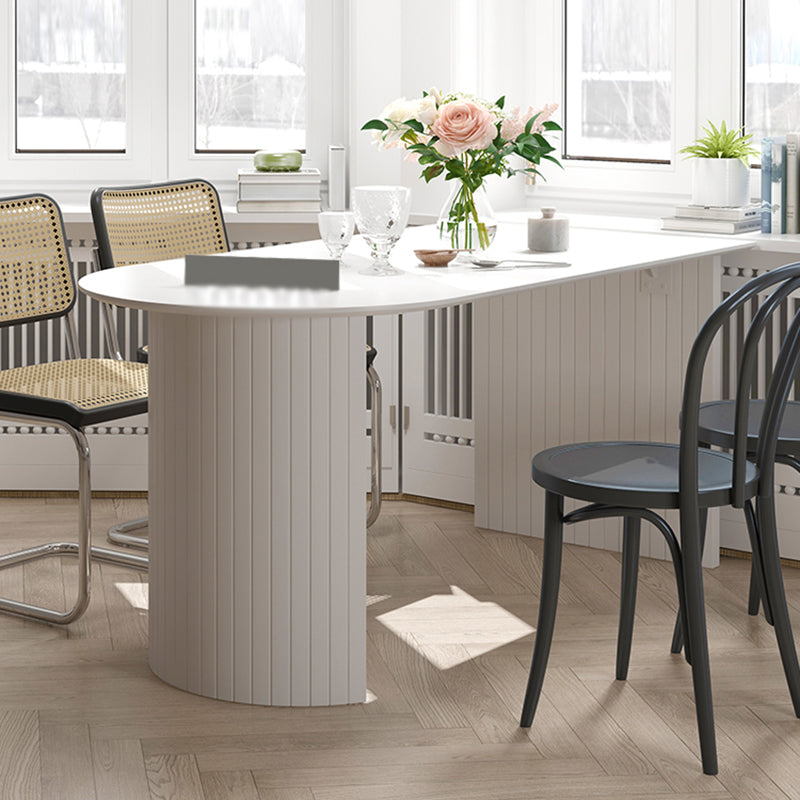 Irregular Shape Dining Table for Restaurant Solid Wood Island Table with Double Pedestal