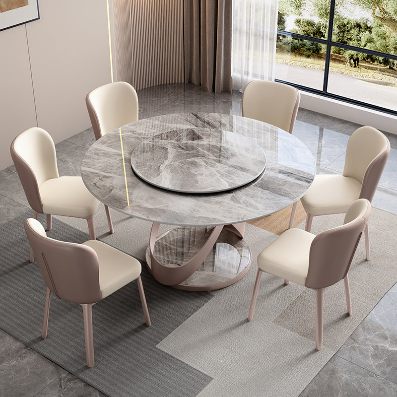 Nordic Glam Dining Round Table Dining Sintered Stone Table for Restaurant