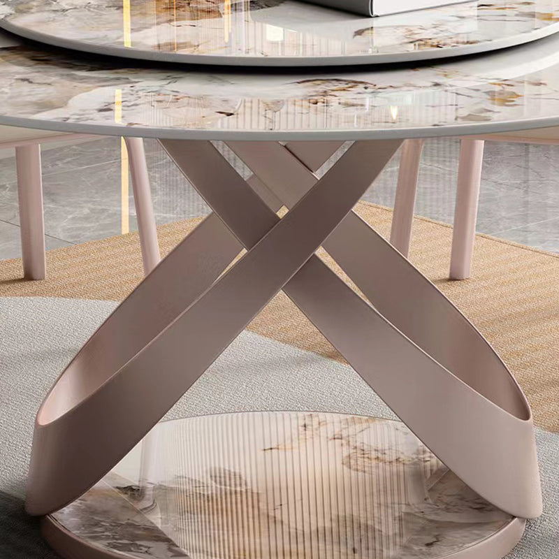 Nordic Glam Dining Round Table Dining Sintered Stone Table for Restaurant