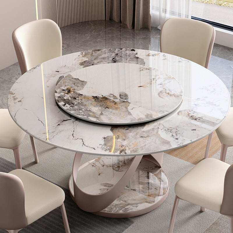 Nordic Glam Dining Round Table Dining Sintered Stone Table for Restaurant