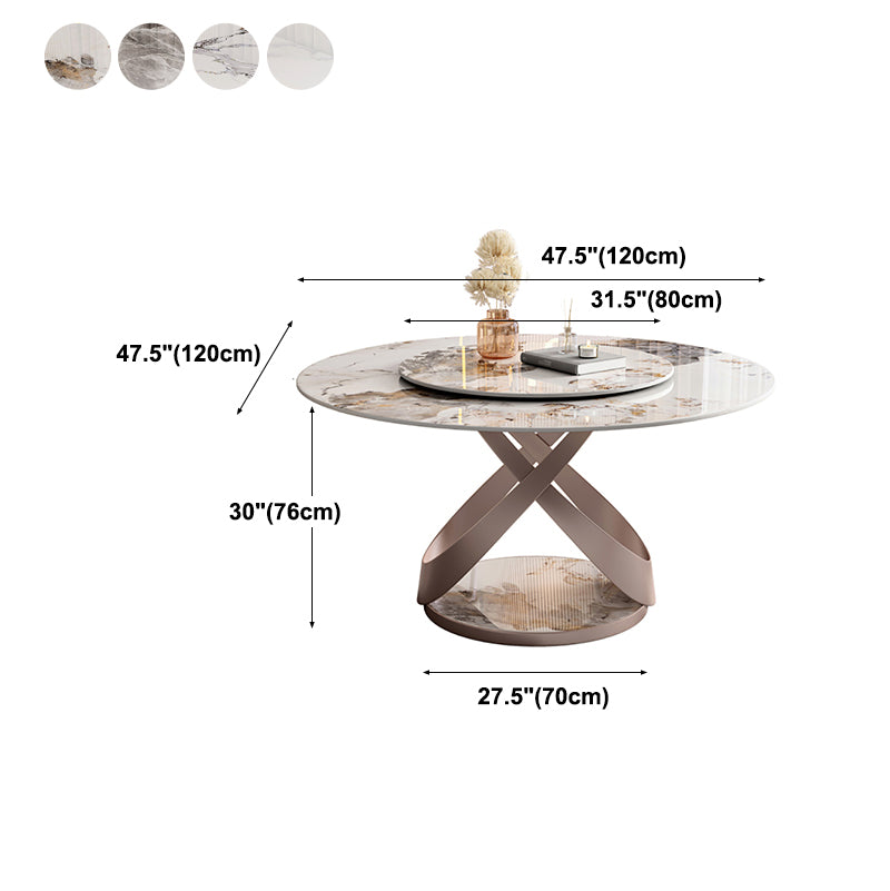 Nordic Glam Dining Round Table Dining Sintered Stone Table for Restaurant