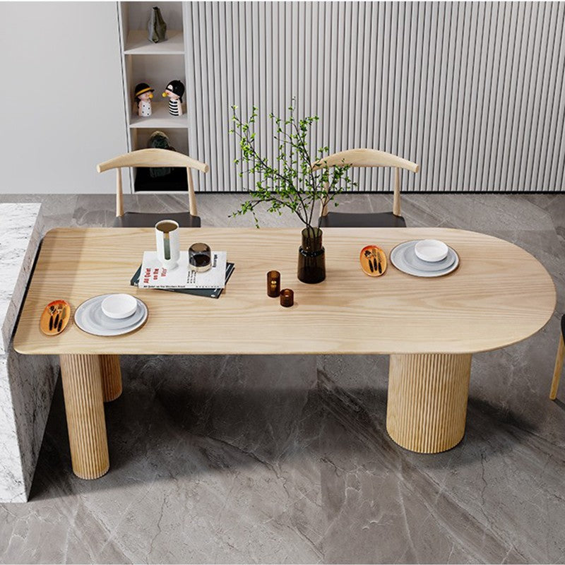 Irregular Shape Table for Restaurant Solid Wood Island Table with 3 Legs