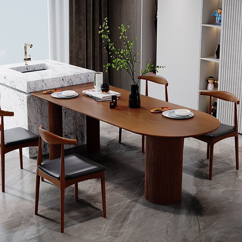 Irregular Shape Table for Restaurant Solid Wood Island Table with 3 Legs