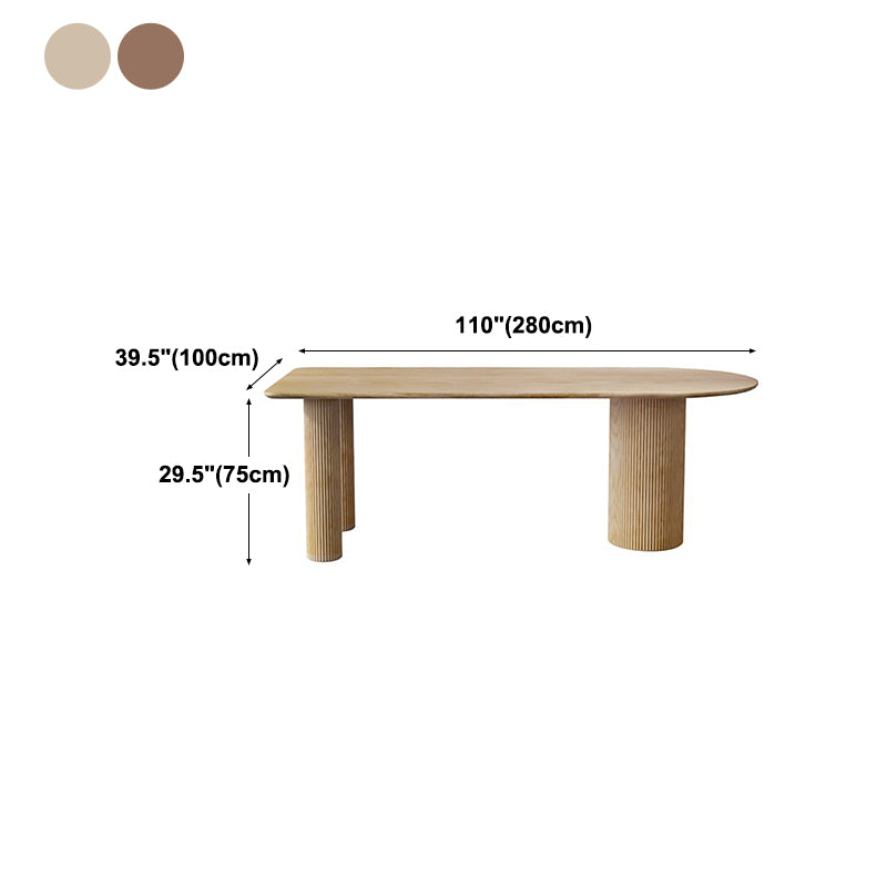 Irregular Shape Table for Restaurant Solid Wood Island Table with 3 Legs