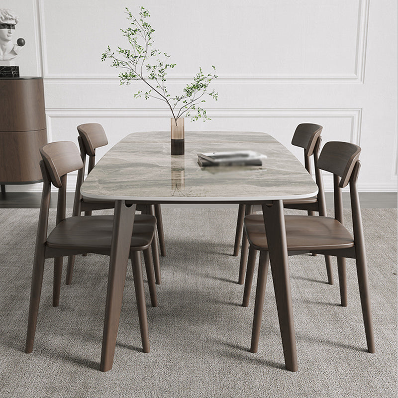 Medieval Modern Sintered Stone Dining Table Rectangle Table with 4 Legs