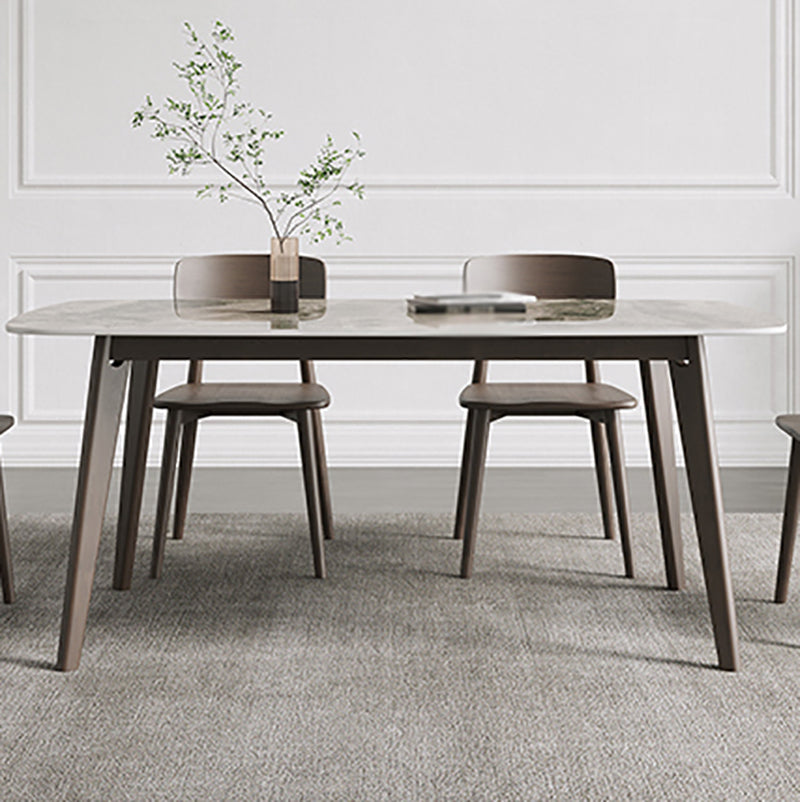 Medieval Modern Sintered Stone Dining Table Rectangle Table with 4 Legs