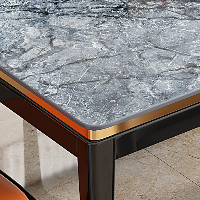 Medieval Modern Sintered Stone Dining Table Rectangle Kitchen Table with 4 Legs