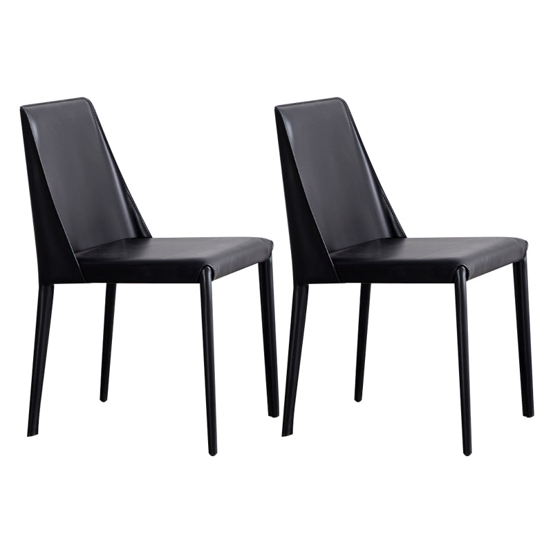 Contemporary Style Dining Chairs Armless Side Chair with Metal Legs