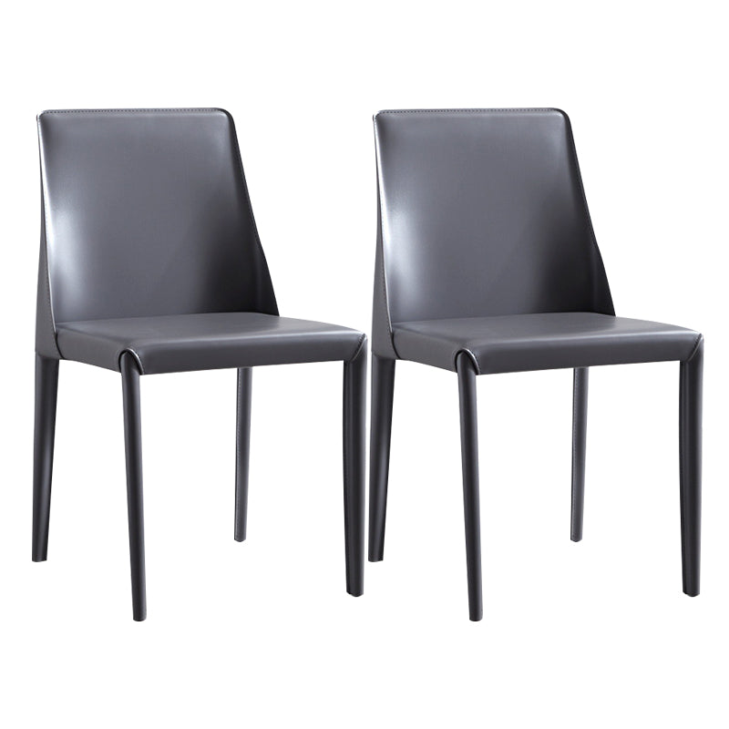 Contemporary Style Dining Chairs Armless Side Chair with Metal Legs
