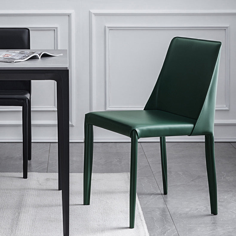 Contemporary Style Dining Chairs Armless Side Chair with Metal Legs