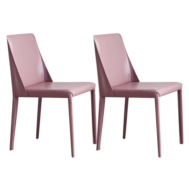 Contemporary Style Dining Chairs Armless Side Chair with Metal Legs