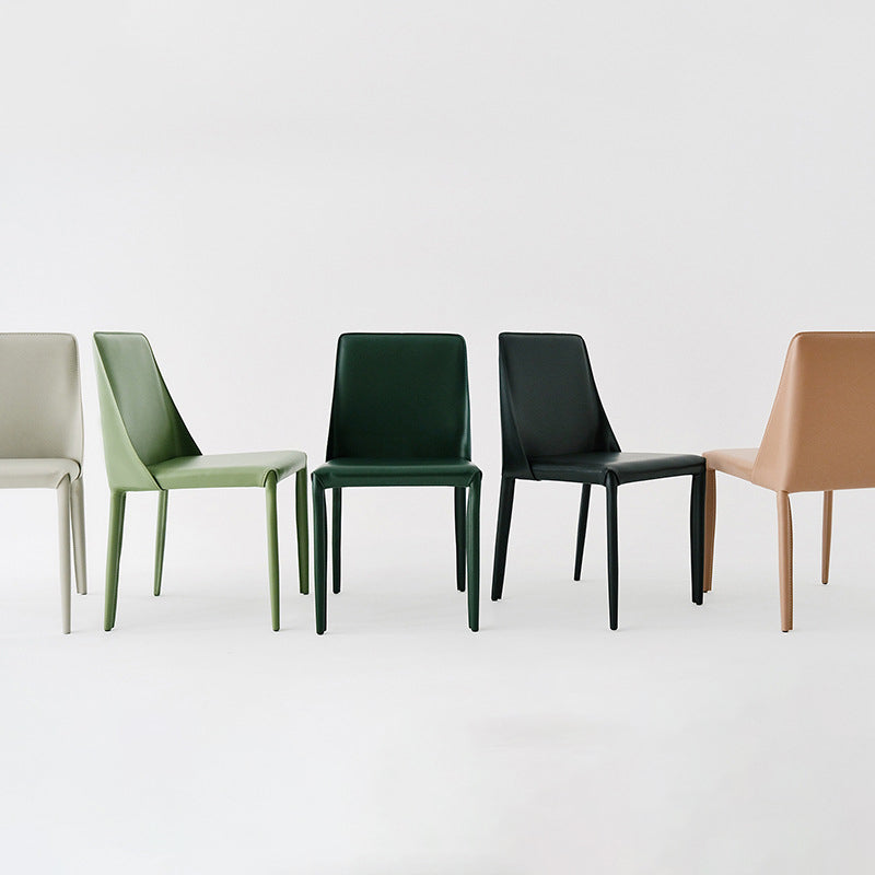 Contemporary Style Dining Chairs Armless Side Chair with Metal Legs