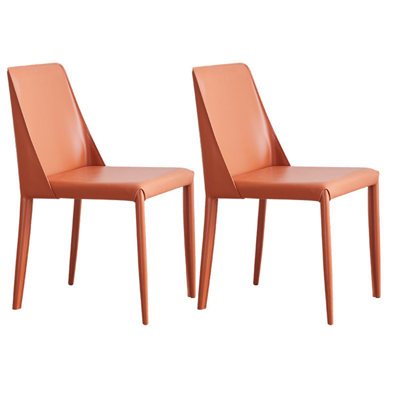 Contemporary Style Dining Chairs Armless Side Chair with Metal Legs