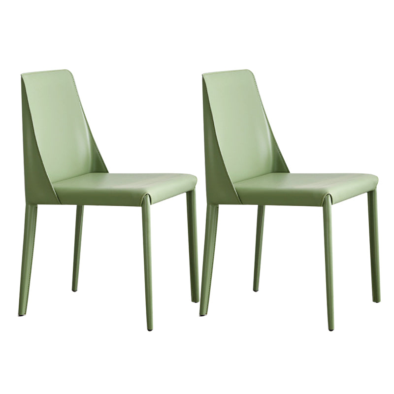 Contemporary Style Dining Chairs Armless Side Chair with Metal Legs