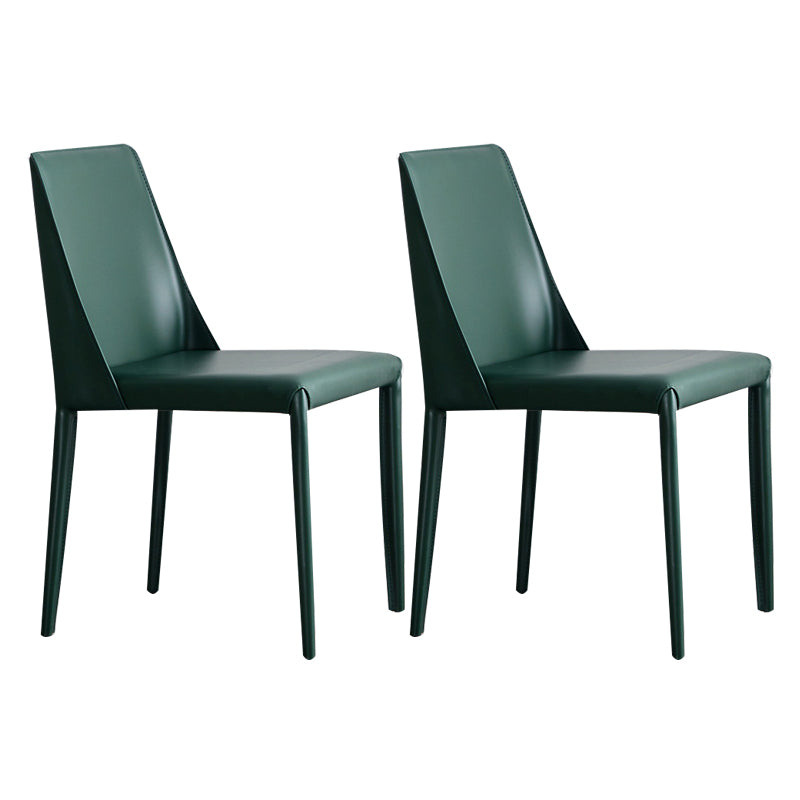 Contemporary Style Dining Chairs Armless Side Chair with Metal Legs