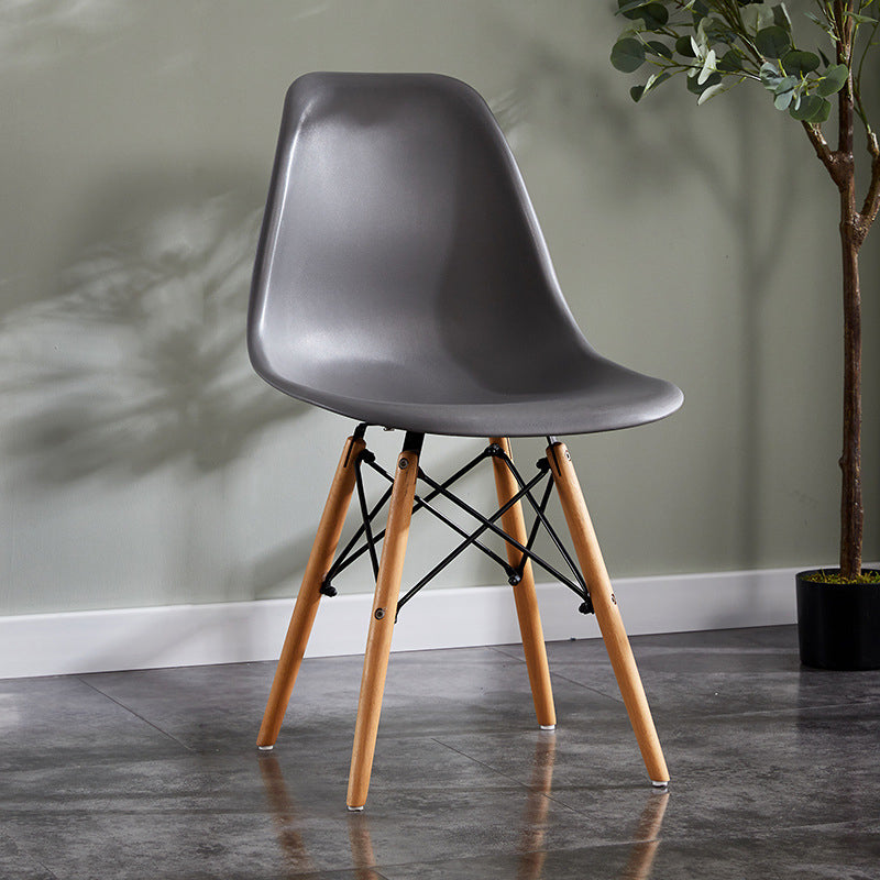 Contemporary Style Dining Chairs Armless Side Chair with Wooden Legs