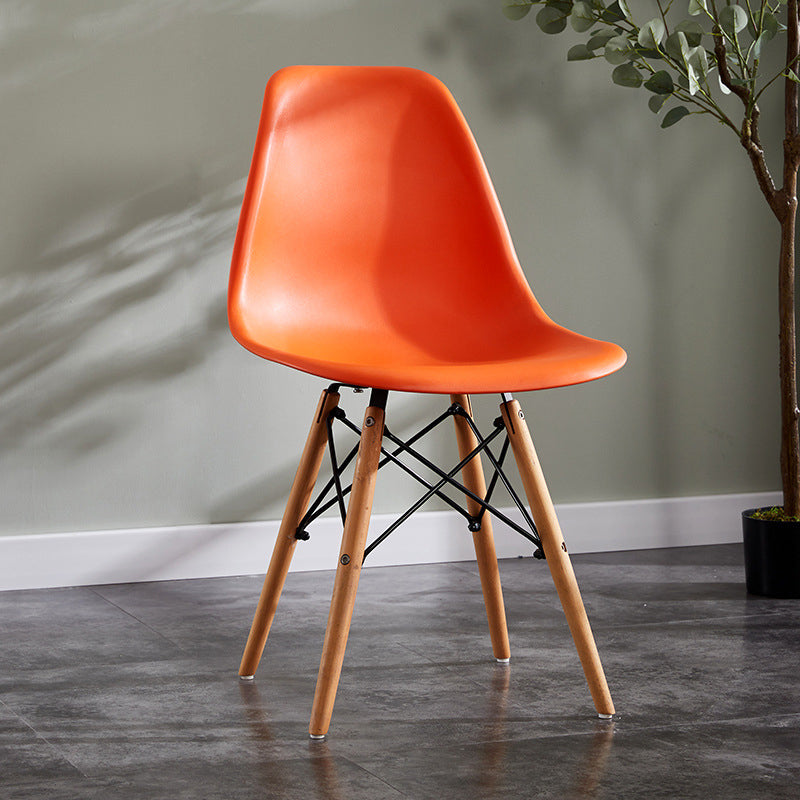 Contemporary Style Dining Chairs Armless Side Chair with Wooden Legs