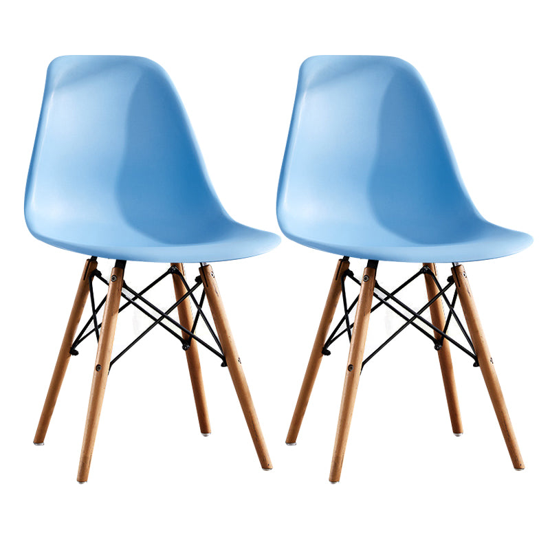 Contemporary Style Dining Chairs Armless Side Chair with Wooden Legs