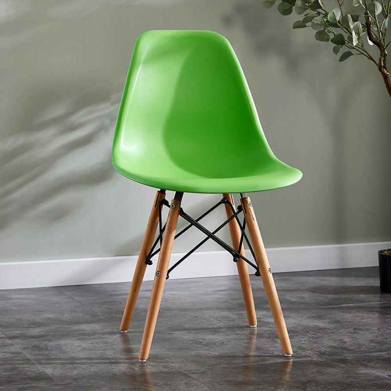 Contemporary Style Dining Chairs Armless Side Chair with Wooden Legs