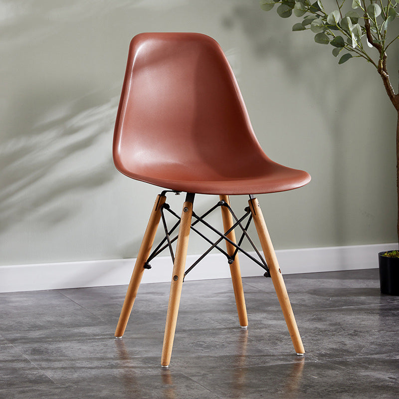 Contemporary Style Dining Chairs Armless Side Chair with Wooden Legs