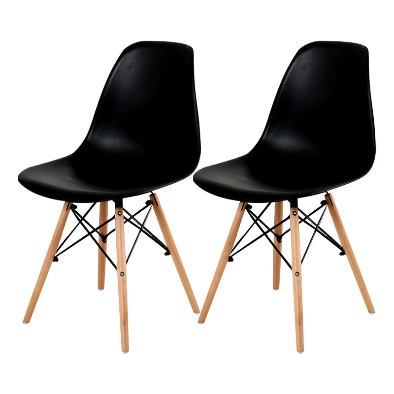Contemporary Style Dining Chair Armless Side Chair with Wooden Legs