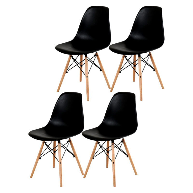 Contemporary Style Dining Chair Armless Side Chair with Wooden Legs
