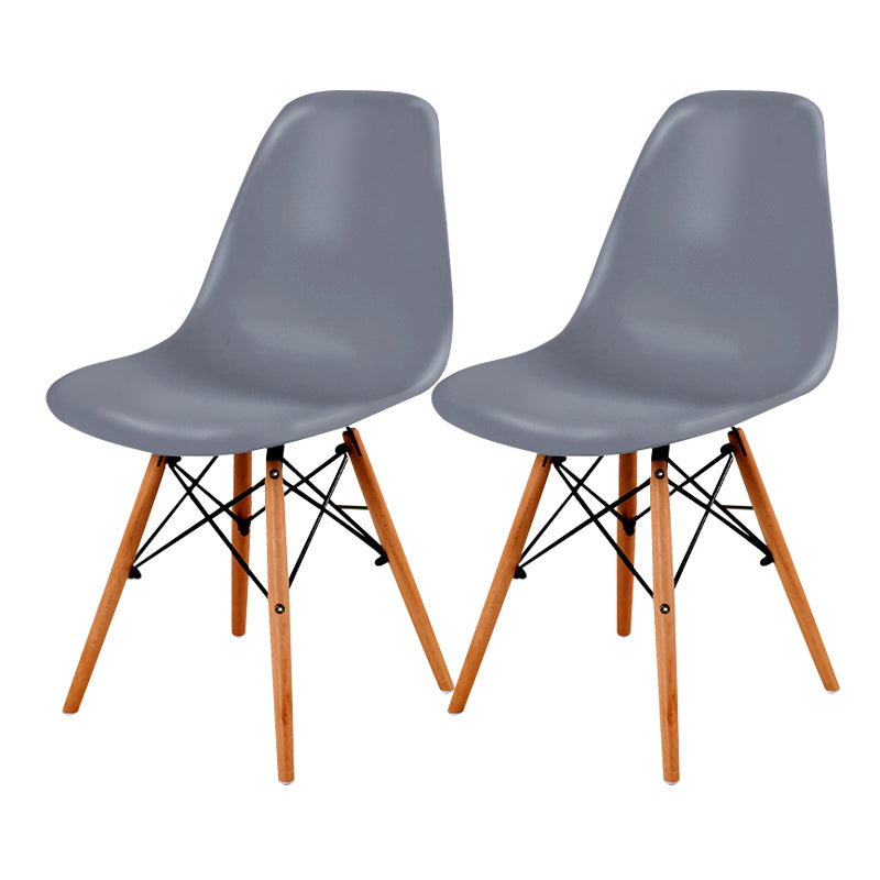 Contemporary Style Dining Chair Armless Side Chair with Wooden Legs
