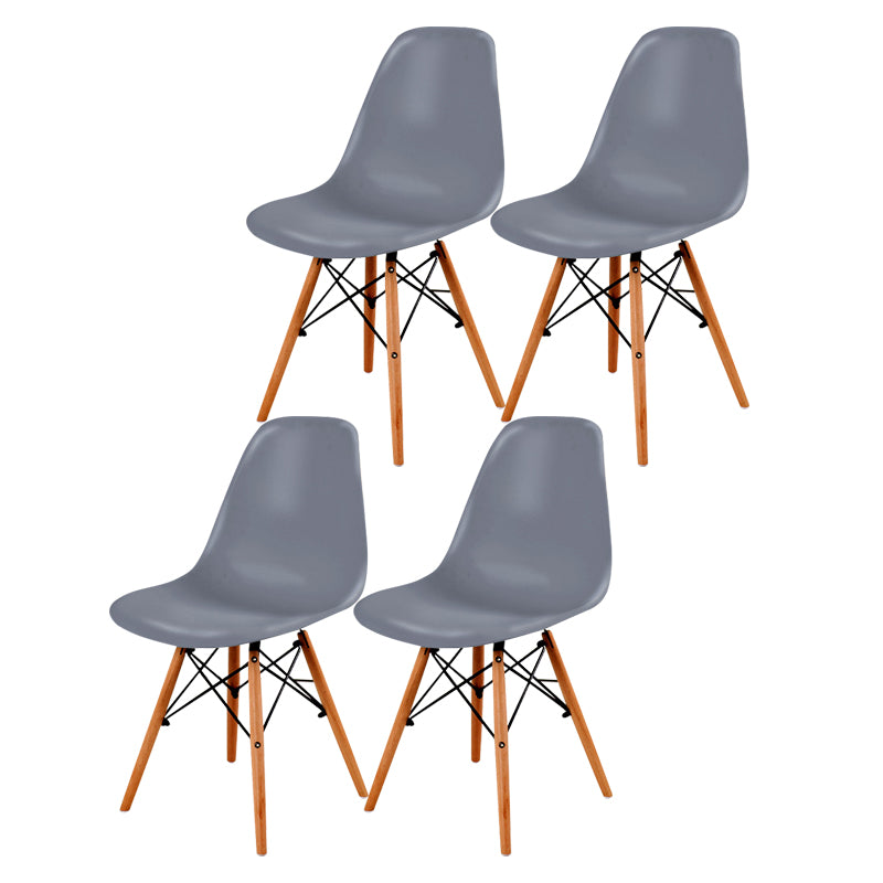 Contemporary Style Dining Chair Armless Side Chair with Wooden Legs