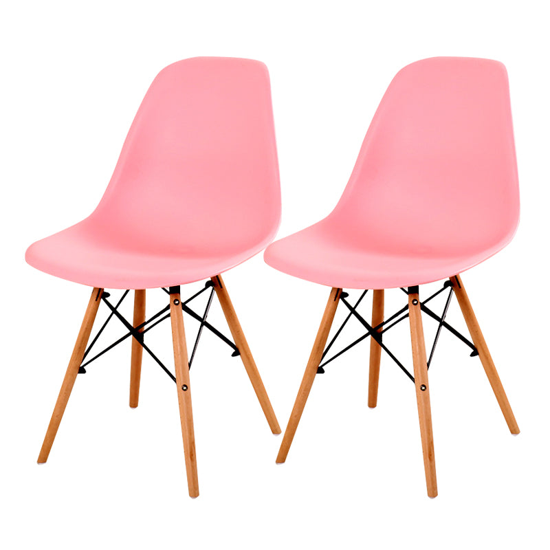 Contemporary Style Dining Chair Armless Side Chair with Wooden Legs
