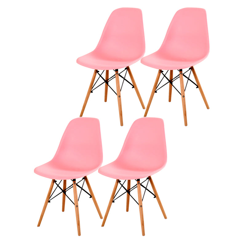 Contemporary Style Dining Chair Armless Side Chair with Wooden Legs