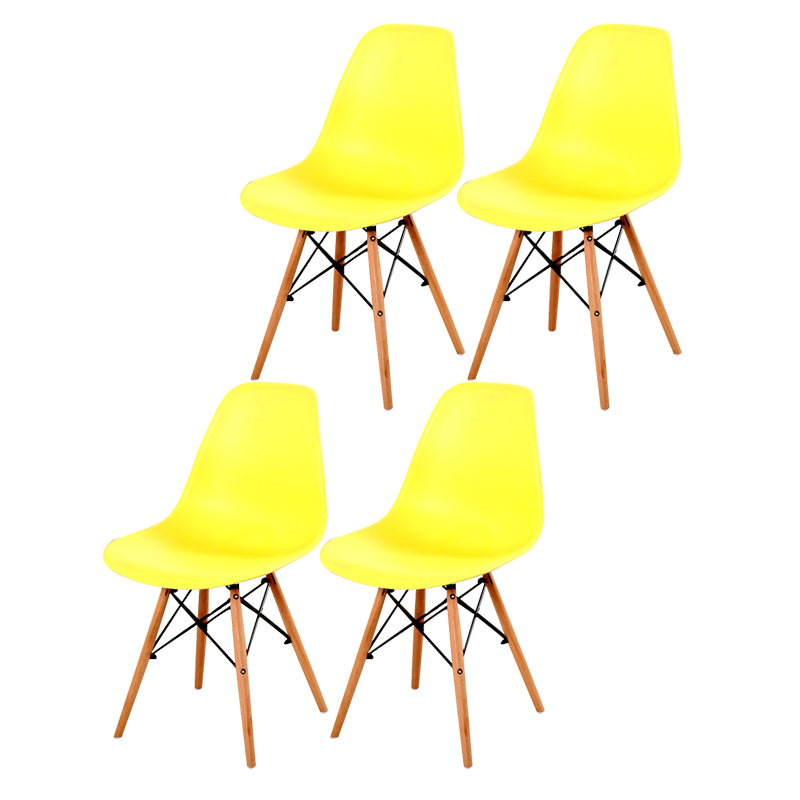 Contemporary Style Dining Chair Armless Side Chair with Wooden Legs