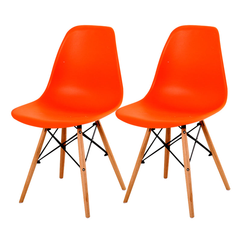 Contemporary Style Dining Chair Armless Side Chair with Wooden Legs