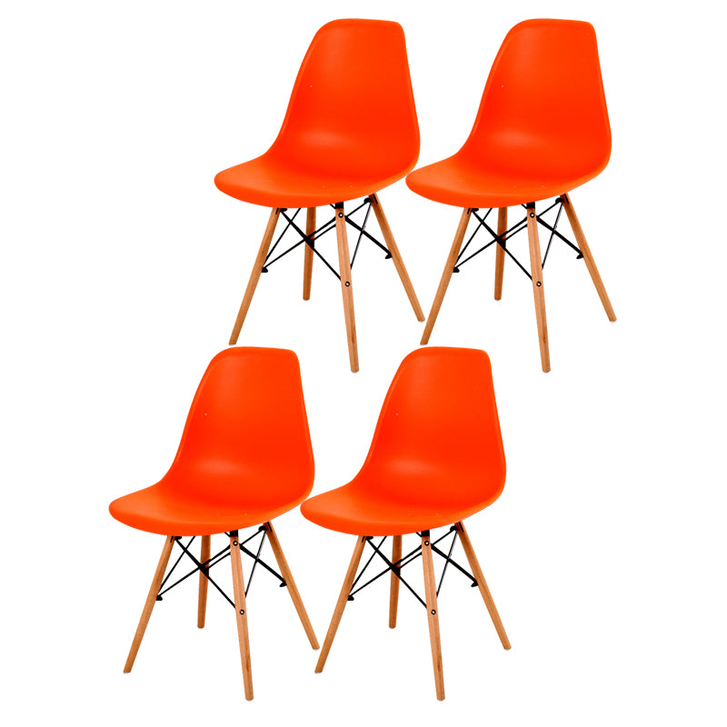 Contemporary Style Dining Chair Armless Side Chair with Wooden Legs