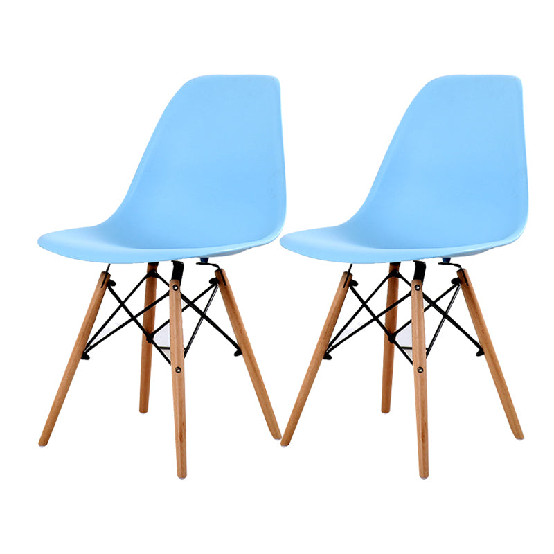 Contemporary Style Dining Chair Armless Side Chair with Wooden Legs