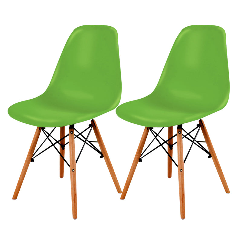 Contemporary Style Dining Chair Armless Side Chair with Wooden Legs