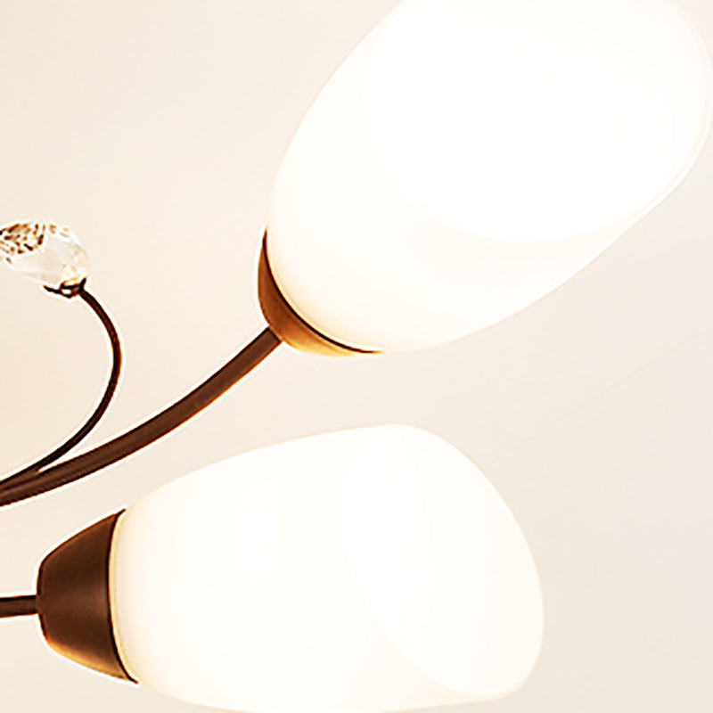 Lámpara tradicional de la semi rascada iluminación de techo de dormitorio múltiple con tono de vidrio de campana