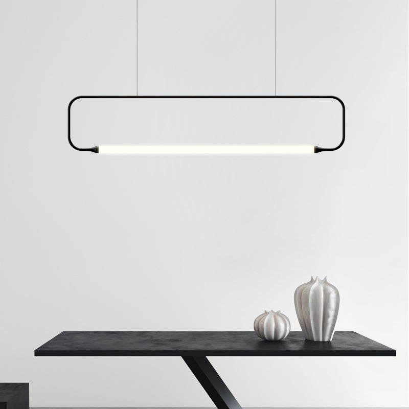 Moderner Stil Rechteck hängen Anhänger Leuchtmetall 1 Licht Anhängerleuchte