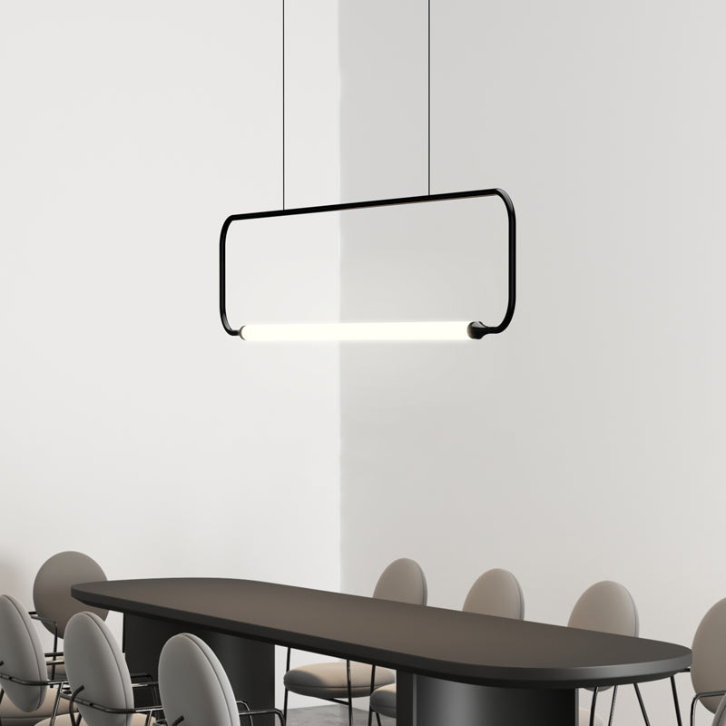 Moderner Stil Rechteck hängen Anhänger Leuchtmetall 1 Licht Anhängerleuchte