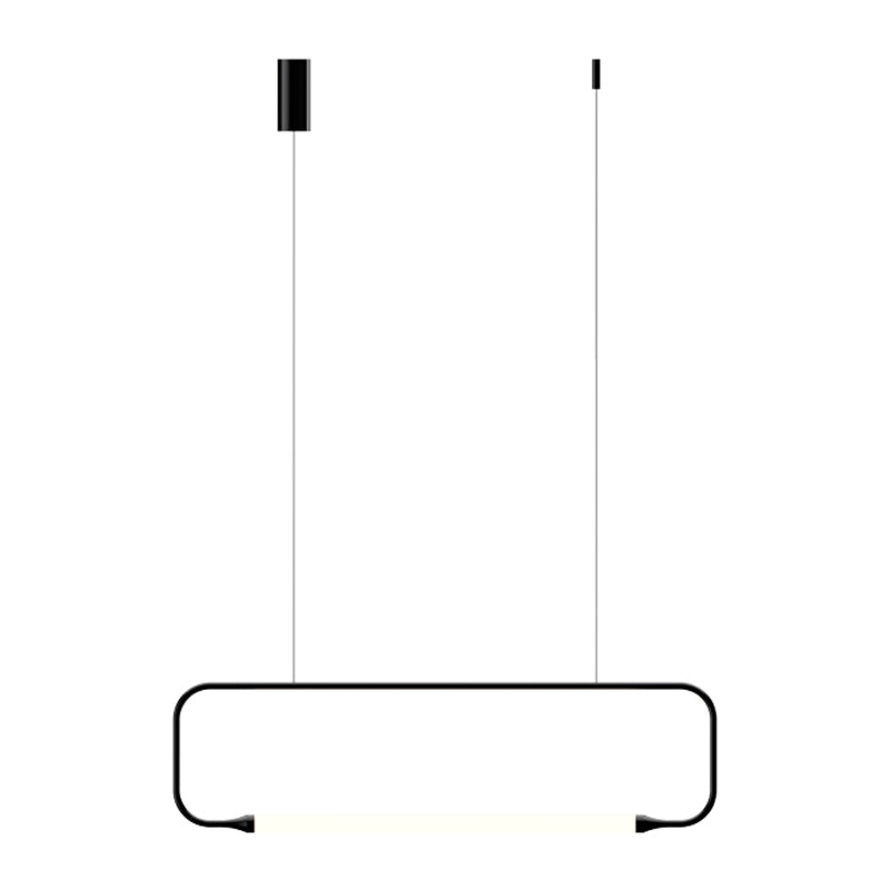 Moderner Stil Rechteck hängen Anhänger Leuchtmetall 1 Licht Anhängerleuchte