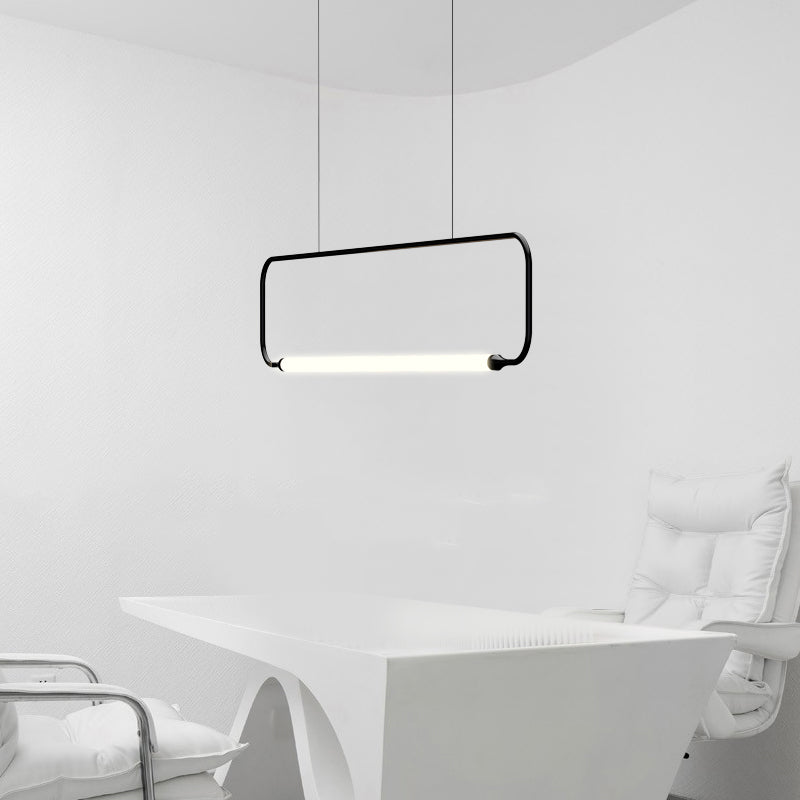 Moderner Stil Rechteck hängen Anhänger Leuchtmetall 1 Licht Anhängerleuchte